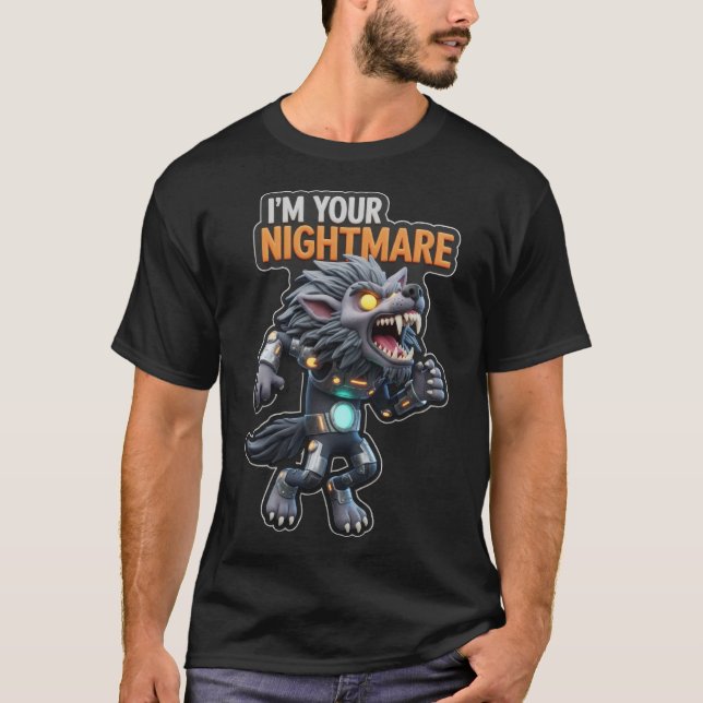 Stylised armoured werewolf with fierce expression  T-Shirt (Front)