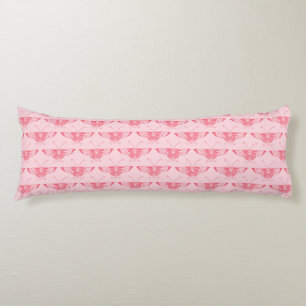 Stylised Art Deco butterfly - coral pink Body Cushion