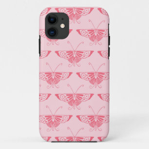 Stylised Art Deco butterfly - coral pink Case-Mate iPhone Case