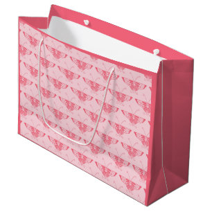 Stylised Art Deco butterfly - coral pink Large Gift Bag