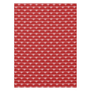 Stylised Art Deco butterfly - dark red and white Tablecloth