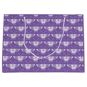 Stylised Art Deco butterfly - dusty lilac Large Gift Bag