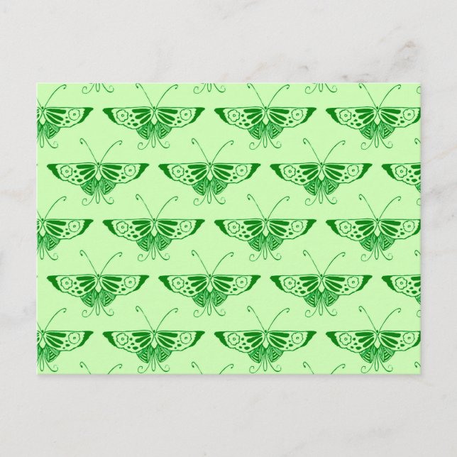 Stylised Art Deco butterfly - emerald green Postcard (Front)