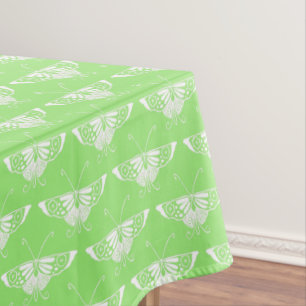 Stylised Art Deco butterfly - lime green Tablecloth