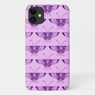 Stylised Art Deco butterfly - purple and orchid Case-Mate iPhone Case