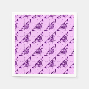 Stylised Art Deco butterfly - purple and orchid Napkin