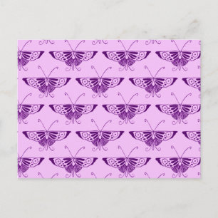 Stylised Art Deco butterfly - purple and orchid Postcard
