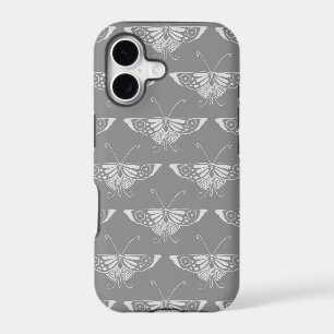 Stylised Art Deco butterfly, shades of grey / grey