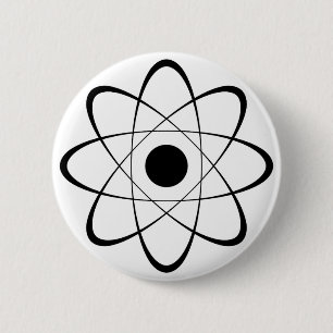 Stylised Atom Symbol 6 Cm Round Badge
