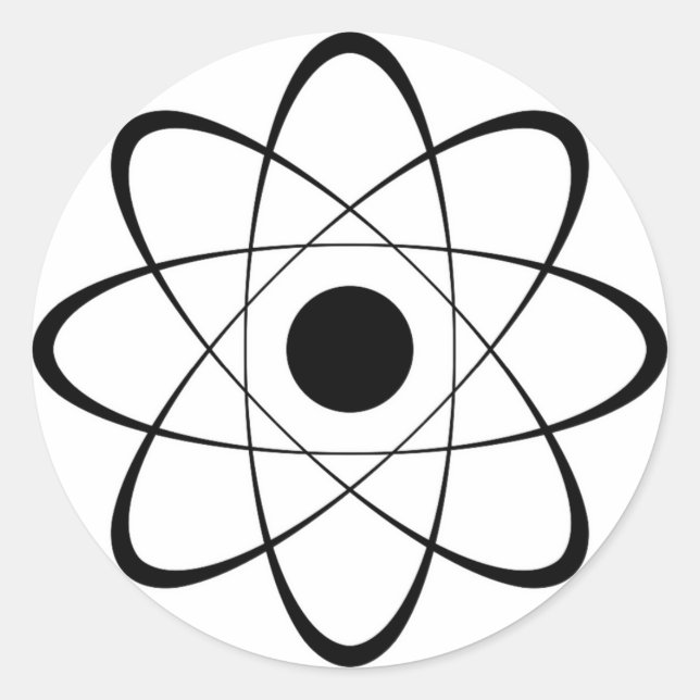 Stylised Atom Symbol Classic Round Sticker (Front)