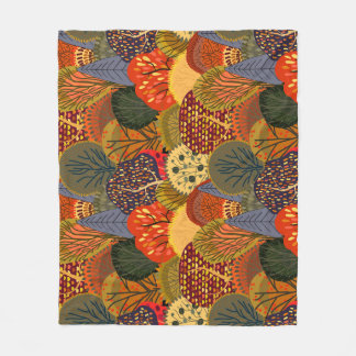 Stylised autumn trees, bright forest pattern. fleece blanket