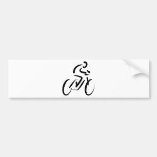 Stylised Bicycle Silhouette Bumper Sticker
