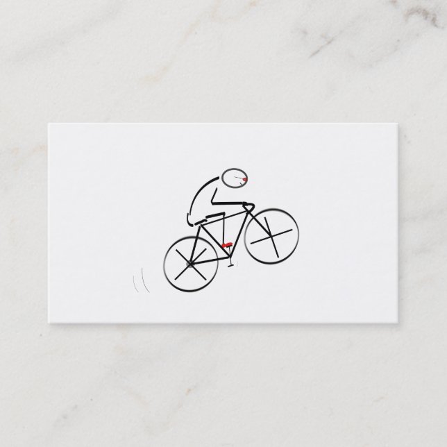 Stylised Bicyclist Design Business Card (Front)