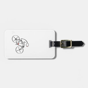 Stylised Bicyclist Design Luggage Tag