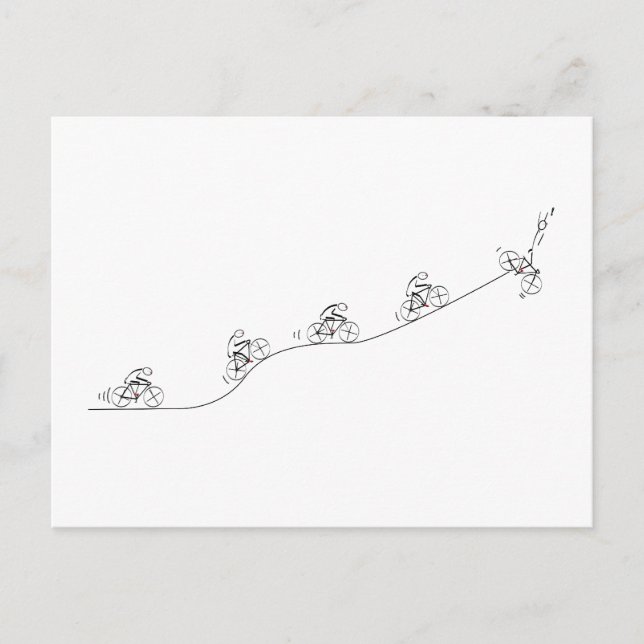 Stylised Bicyclist Design Postcard (Front)