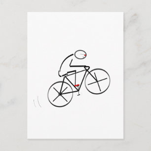 Stylised Bicyclist Design Postcard