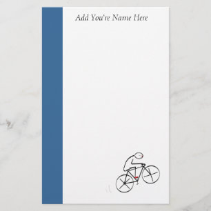 Stylised Bicyclist Design Stationery