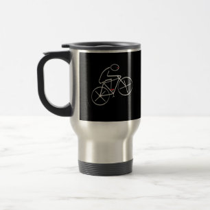 Stylised Bicyclist Design Travel Mug