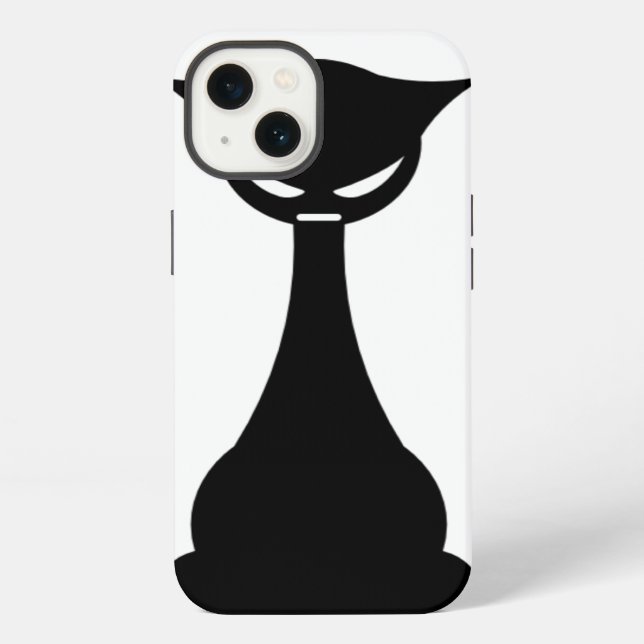 Stylised Black Cat iPhone Case (Back)
