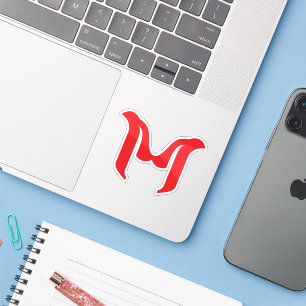 Stylised Bold Geometric Red Letter M