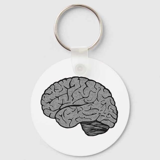 Stylised Brain Magnet Key Ring (Front)