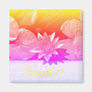 Stylised Breathe Water Lily Flower Plants Magnet
