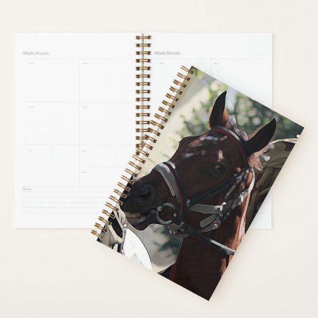Stylised Brown Horse Smiling Head Sketch Planner (Display)
