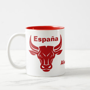 Stylised Bull custom name & text mugs