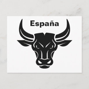 Stylised Bull custom text & colour postcard