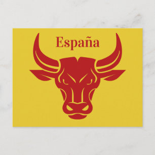 Stylised Bull custom text & colour postcard