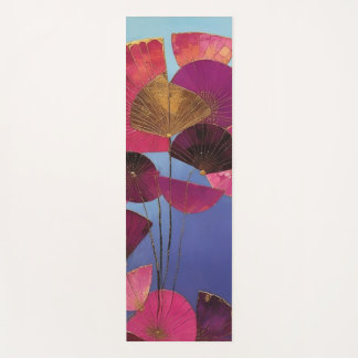 Stylised Burgundy Floral Yoga Mat