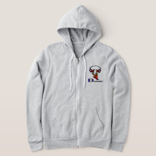 Stylised Bushido Karate logo zipper hoodie