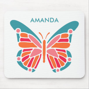 Stylised Butterfly custom name mousepad