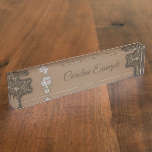 Stylised butterfly  nameplate