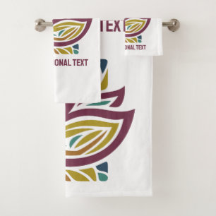 Stylised Butterfly Optional Text Bath Towel Set