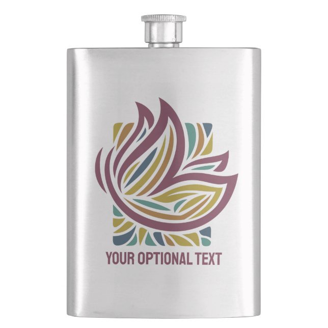 Stylised Butterfly Optional Text Hip Flask (Front)
