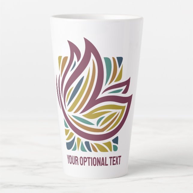 Stylised Butterfly Optional Text Latte Mug (Front)