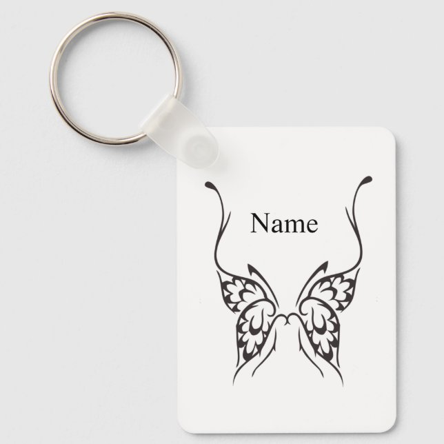Stylised Butterfly Tattoo Art Illustration  Key Ring (Front)