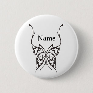 Stylised Butterfly Tattoo Thunder_Cove 6 Cm Round Badge