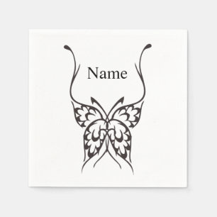 Stylised Butterfly Tattoo Thunder_Cove Napkin