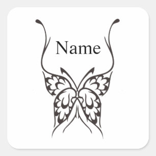 Stylised Butterfly Tattoo Thunder_Cove Square Sticker