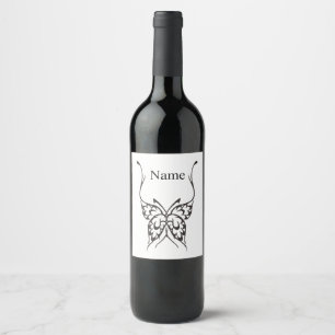 Stylised Butterfly Tattoo Thunder_Cove Wine Label