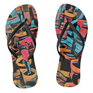 Stylised Cactus Funky Flip Flops