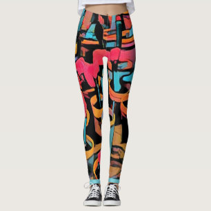 Stylised Cactus Funky Leggings