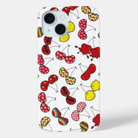 Stylised Cartoon Funny Cheeky Red Cherries Pattern