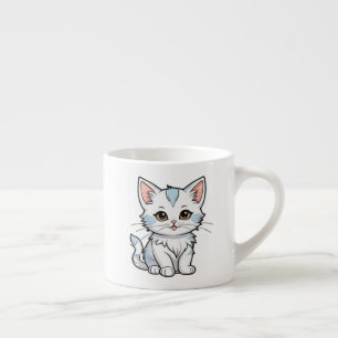 Stylised Cat Cartoon Line Art Design-52316 Espresso Cup
