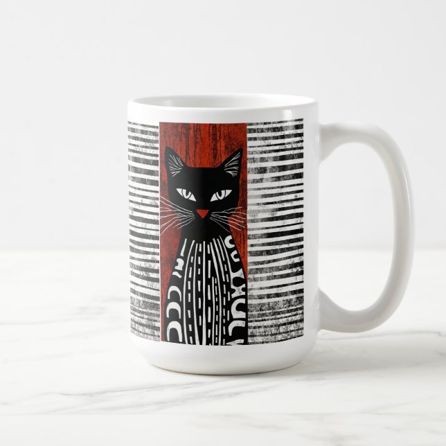Stylised Cat Coffee Mug (Right)