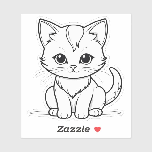 Stylised Cat Kitten Line Art Design-52315 (Sheet)