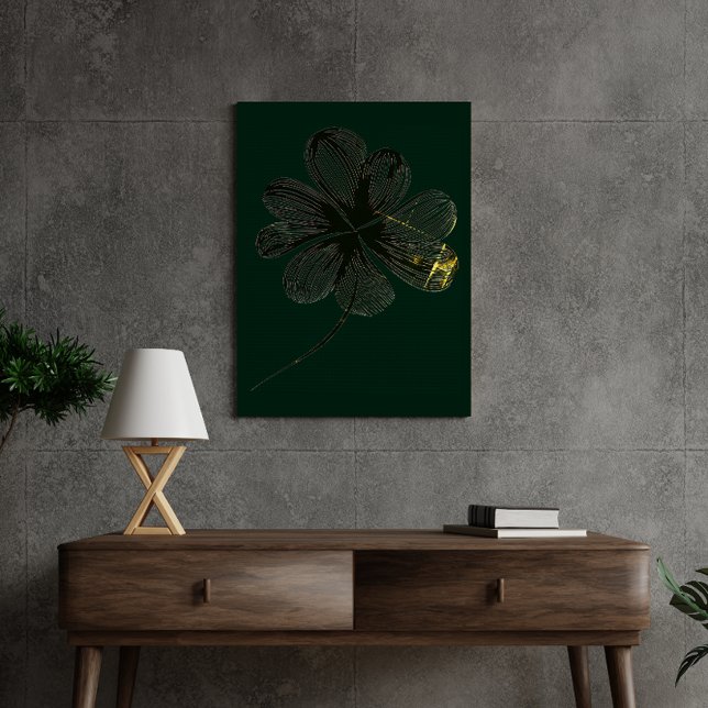 Stylised Charm | Four-Leaf Clover (16" x 20") Canvas Print (Creator Uploaded)