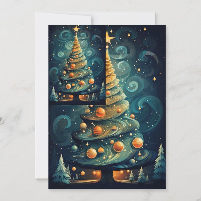 Stylised Christmas tree  Holiday Card (Front)